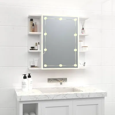 Image de vidaXL Armoire de toilette avec LED blanc 70x16,5x60 cm
