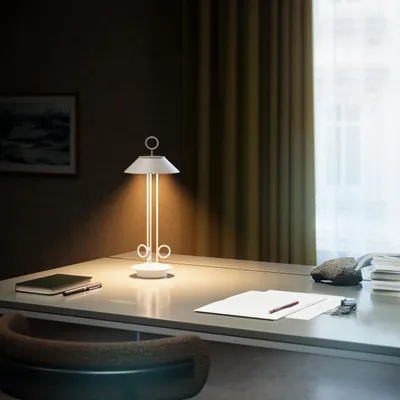 Produktbild von SIGOR Akku-Tischleuchte Nudiderot 42cm schneeweiß 2,2W FlexMood 2200K/2700K IP54 Ra85 dimmbar