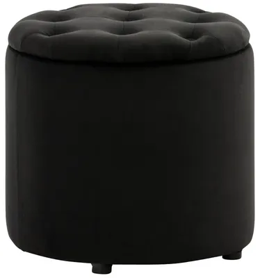 Produktbild von CLP Sitzhocker Pantin Samt mit Stauraum Fußhocker gepolstert Chesterfield-Design schwarz