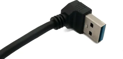 Produktbild von SYSTEM-S USB 3.0 Kabel 20 cm Typ A Stecker zu Buchse Winkel in Schwarz
