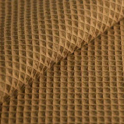 Imagen del producto de Waffle de algodón, 145 cm, color cappuccino – Tejido certificado