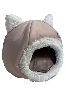 Image de Lit pour animaux de compagnie beige, dimensions 40 x 34 x 40 cm, pour chats