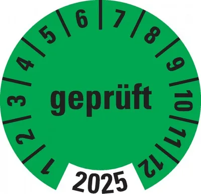 Produktbild von Dreifke® Aufkleber I Prüfplakette  2025, grün, Dokumentenfolie, selbst...
