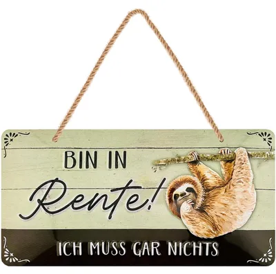 Produktbild von Retro Blechschild 16x32cm Ruhestand Geschenk Männer Deko Rentner Pensionierung