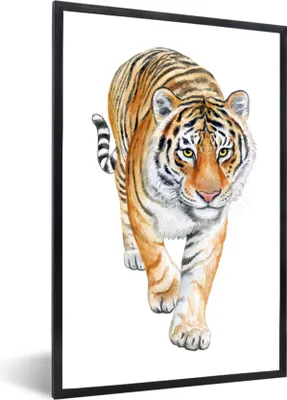 Produktbild von MuchoWow® MuchoWow® Gerahmtes Poster Tiger - Augen - Gelb 60x90 cm - Poster mit zchwarzem Bilderrahmen - Kunst