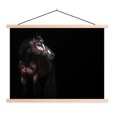 Produktbild von MuchoWow® Textilposter Pferd - Flecken - Licht 60x45 cm mit holzfarbenen Rahmen - Bild