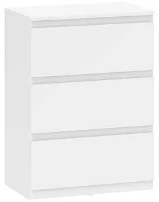 Immagine prodotto di Comodino con 3 cassetti – Mobile contenitore bianco | Colore: Bianco | Dimensioni: 55x34x75 cm