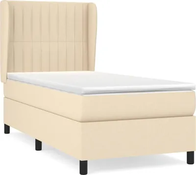 Produktbild von vidaXL Boxspringbett mit Matratze Creme 100x200 cm Stoff
