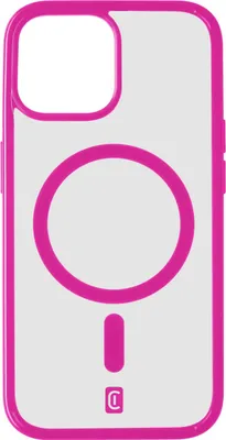 Produktbild von Cellularline Pop Mag - iPhone 15 Transparentes Gehäuse mit farbigen Rändern, kompatibel mit dem Magsafe-Ökosystem, Cover, Apple, iPhone 15, 15,5 cm (6.1"), Fuchsie