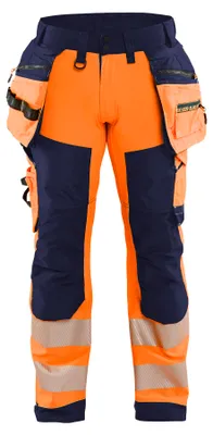 Produktbild von Blakläder High Vis Softshell Arbeitshose 1820, Farbe:High Vis Orange/Marineblau, Größe:D120