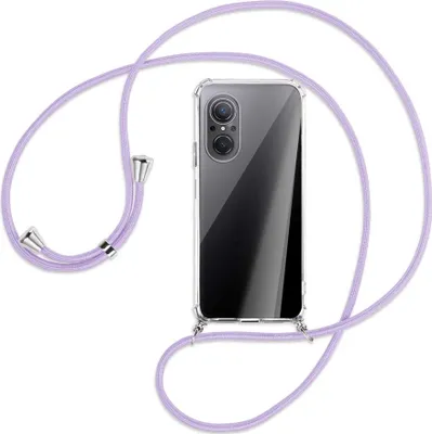 Produktbild von Handykette Backcover-Schutzhülle mit Band (Metall silberfarben) für Huawei nova 9 SE - violett