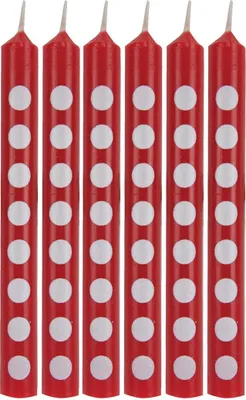Produktbild von Minikerzen Marienkäfer rot mit weißen Punkten 5,71 cm 12er Pack für Geburtstagskuchen