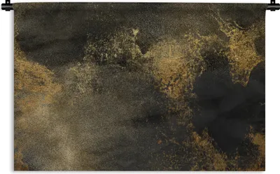 Produktbild von MuchoWow® Wandteppich Wandbehang Gold - Abstrakt - Farbe - Schwarz 120x80 cm Tapisserie Dekoration Wandtuch - Wanddekorationen - Wandtücher