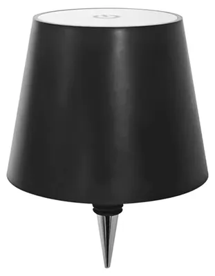 Kabellose Flaschenlampe, LED, 3 Farben dimmbar, Touch, schwarz