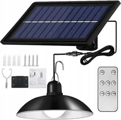 Obrázek produktu pro Sada lustrů Závěsná lampa Solární LED stropní svítidlo Dálkové ovládání Panel Zahrada
