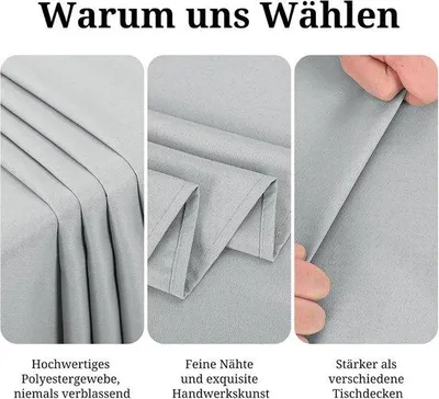 Productafbeelding van 2 Lichtgrijze Bierbanktafelkleden, 250 x 100 cm, Universeel voor Bierbanken van 50 cm en 70 cm