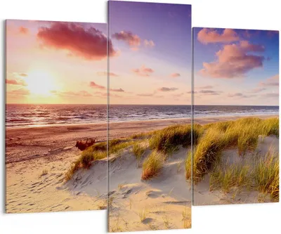 Produktbild von Bild auf Leinwand - Leinwandbild - Meer Strand Düne - 130x100cm - Wand Bild - Wanddeko - Leinwanddruck - Bilder - Kunstdruck - Wanddekoration - Leinwand bilder - Wandkunst - CB130x100-3540