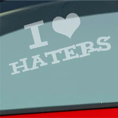 Produktbild von Auto Aufkleber I love Haters Tuning 10x4,5 cm Milchglas Sticker Heckscheibenaufkleber