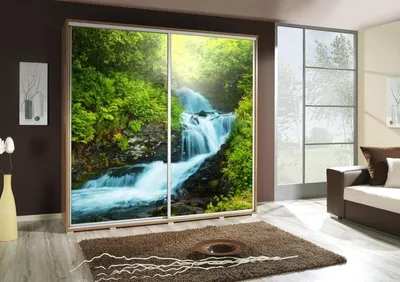 Productafbeelding van Kledingkast GILES: Schuifdeurkledingkast met grafische prints, 205x215 cm