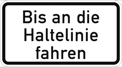 Produktbild von Verkehrsschild VZ2802, Bis an die Haltelinie fahren, Alu, RA2, 600x330 mm