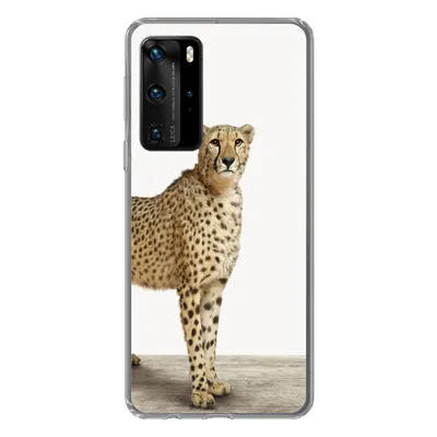 Produktbild von MuchoWow® Handyhülle Schutzhülle Hülle für Huawei P40 Pro Leopard - Tiere - Weißer Hintergrund - Kinder - Jungen - Mädchen Silikon Softcase Handy Hülle - Schutz