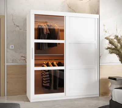 Produktbild von Kleiderschrank KATIE 2 - 150 cm, weiß/silber