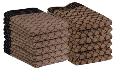 Produktbild von DoubleDry 12er Set Geschirrtücher und Küchtentücher Set - 100% Baumwolle - 6x 50x70cm und 6x 50x50cm - Deluxe, Gold