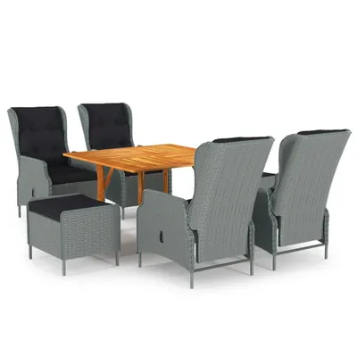 Immagine prodotto di set da pranzo da giardino 7 pezzi grigio chiaro