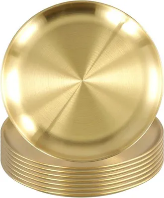 Image de Assiette ronde en fonte, 8 compartiments, 20 cm - Idéale pour le service et les repas