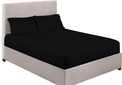 Productafbeelding van Extra diep beddengoed 100% extra diepe hoeslakens 40 cm Egyptisch katoen 200 TC 15 kleuren eenpersoons dubbel king super king (ingle, zwart)