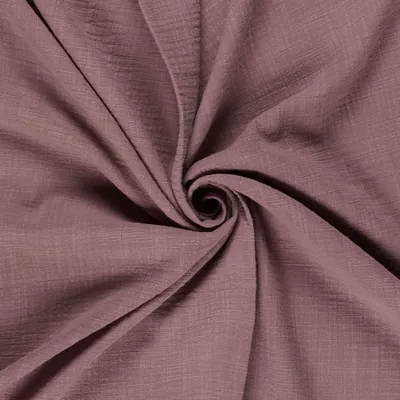 Musselin Slub Double Gauze Stoff ab 1m Leinenoptik Meterware mauve