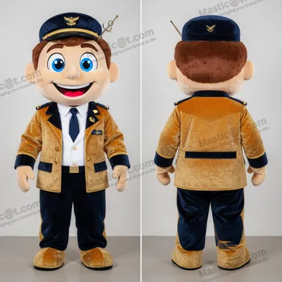 Produktbild von Goldener MASTICOT Matrosen-Soldat mit breiten Schultern als Maskottchen