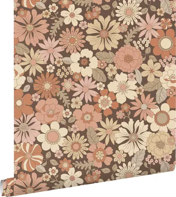 Obrázek produktu pro ESTAhome Retro květinová tapeta starorůžová a béžová 53 cm x 10,05 m