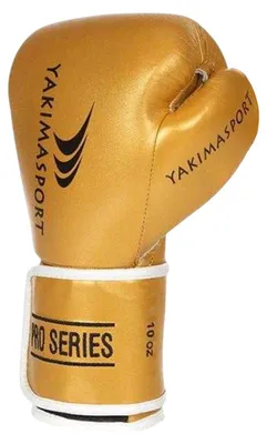 Imagen del producto de Guantes de boxeo "Tiger V" unisex para hombre/mujer, marca Yakima Sport, de cuero (modelo PP16552), color dorado, 12 oz