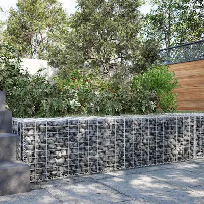 Image de vidaXL Gabion avec couvercle 200x50x50 cm Fer galvanisé