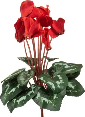 Produktbild von artplants.de Kunstblumen Alpenveilchen VERIANA auf Steckstab, rot, 30cm - Künstliche Zyclamen
