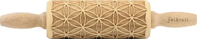 Obrázok produktu pre Folkroll valček na cesto Flower of Life, junior, 23 cm, valček, reliéfny valček, vzor, motív, valček, bukové drevo, 331613