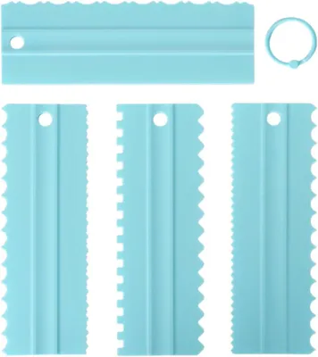 Imagen del producto de Juego de espátulas para pasteles, de 4 piezas, de plástico, de 20,5 x 7 cm, para decoración de tartas