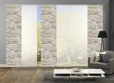 Produktbild von 6er-Set Schiebegardinen WALLI transparent+blickdicht 245x60 cm