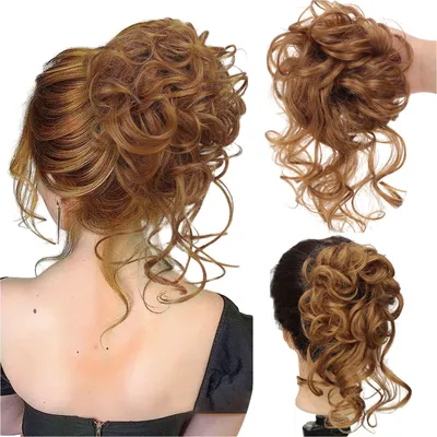 Produktbild von Dutt Haarteil, Gewellt Messy Bun Haarteile für Damen und Mädchen, Braun