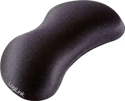 A black LogiLink mouse wrist rest is shown against a white background.