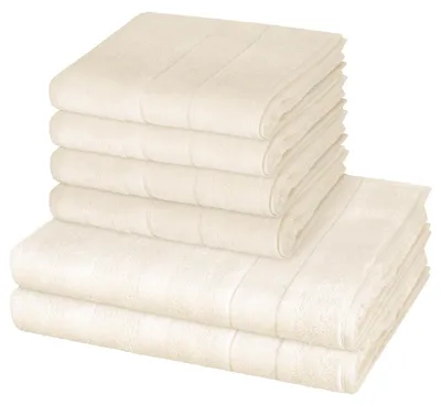 Produktbild von Cawö Noblesse 4 X Handtuch 2 X Duschtuch im Set Extraflauschige Veloursstreifen, Hochwertige Baumwollqualität, Pflegeleicht und trocknergeeignet 6er Set