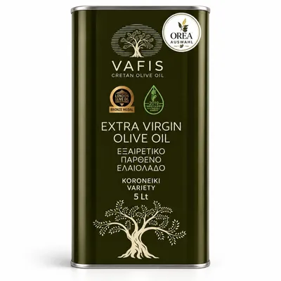 Produktbild von OREA Auswahl Olivenöl 5L Kanister Vafis – 100 % Koroneiki aus Griechenland – Frische Ernte Griechisches Öl, Orea Feinkost