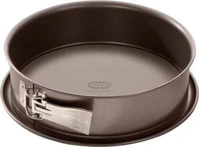 Produktbild von Dr. Oetker Springform Ø 24 cm, Backform der Serie Back-Edition mit Emaille-Servierboden, runde Kuchenform aus Stahl mit Antihaftbeschichtung (Farbe: braun)