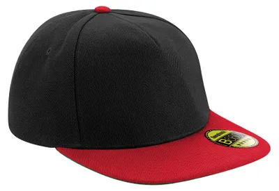 Immagine prodotto di Beechfield - Cappellino snapback "Original" con visiera piatta per uomo/donna Unisex FK1455 (taglia unica) (nero/rosso)