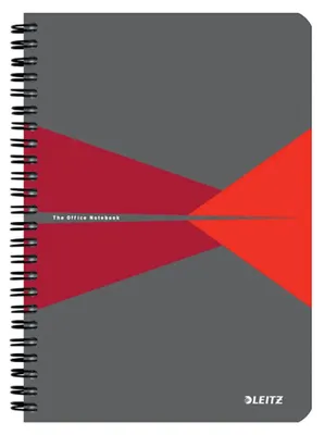 Produktbild von Leitz 44581025, Einfarbig, Grau, Rot, A5, 90 Blätter, 80 g/m², Kariertes Papier