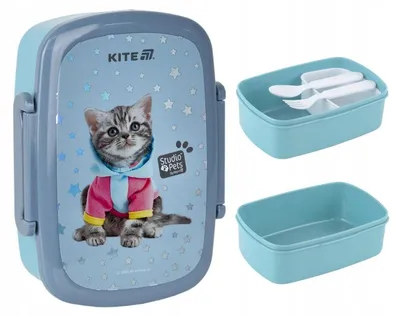 Produktbild von Kite STUDIO PETS Kinder Brotdose mit Besteck 750ml Katze