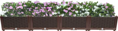 Zdjęcie produktu dla Podniesione łóżko balkonowe plastikowe łóżko ogrodowe 156 * 39 * 22 cm sadzarka ciemnobrązowa