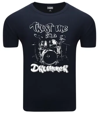 Produktbild von Diarbo Herren T-Shirt mit Druck Für Schlagzeugliebhaber in Dunkelblau Gr.XXL