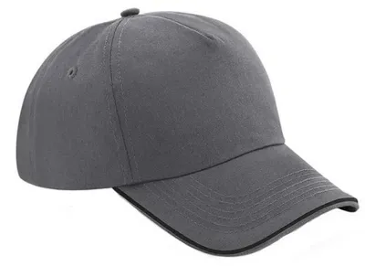 Produktbild von Beechfield Uni Authentic 5 Panel Baseballkappe Für Erwachsene FK244 (Einheitsgröße) (Graphit/Schwarz)